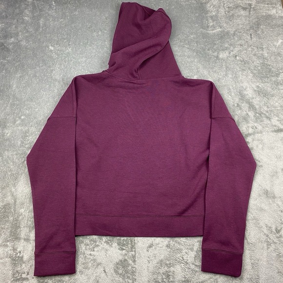 NWT Gap GapFit Sweatshirt Womens XS Burgundy Double Knit Crop Hoodie Activewear - Picture 11 of 15